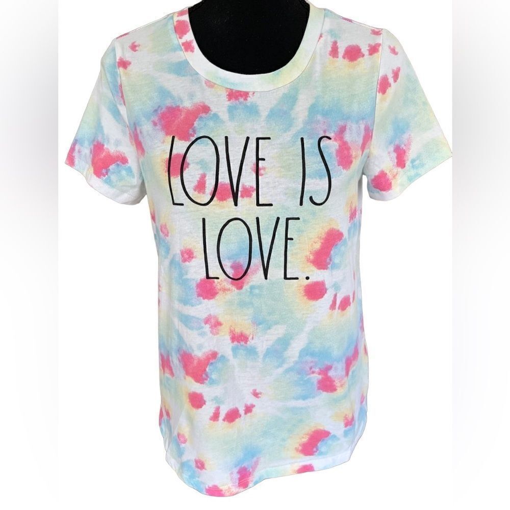 Rae Dunn tie dye “Love Is Love” short sleeved tee shirt size S